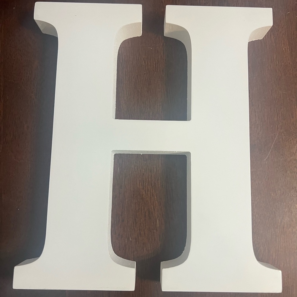 Wooden white letter H